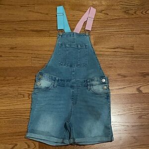Vigoss Kids Denim Overalls with Blue and Pink Straps (NWOT)